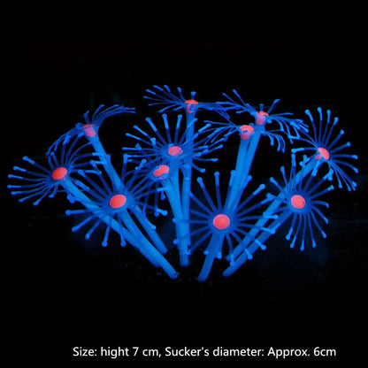 Silicone Glowing Artificial Coral Fish Tank Decoration Glow-in-the-Dark Aquarium Ornament