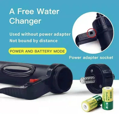 Electric Aquarium Fish Tank Siphon Pump and Gravel Cleaner Vacuum Effortless Water Changing and Cleaning