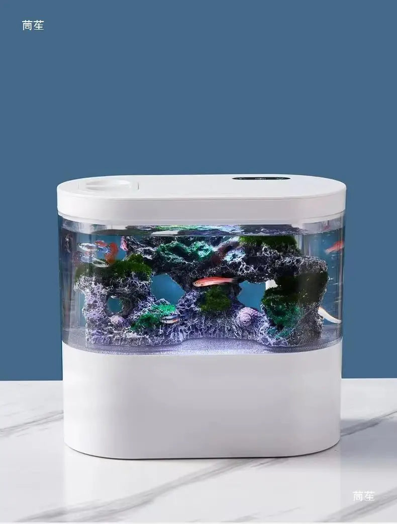 Desktop Creative Mini Aquarium with Biochemical Filtration and LED Light