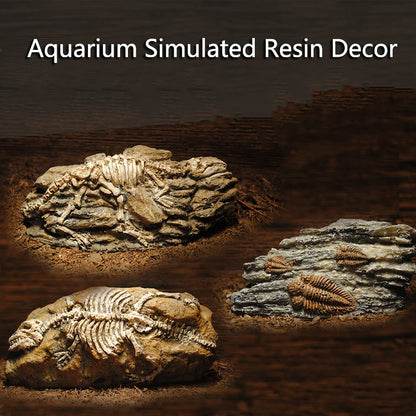 Simulated Resin Fossil Aquarium Decoration Unique Fish Tank Ornament Shrimps Small Fish Reptile Aquarium Shelter Landscape Decor