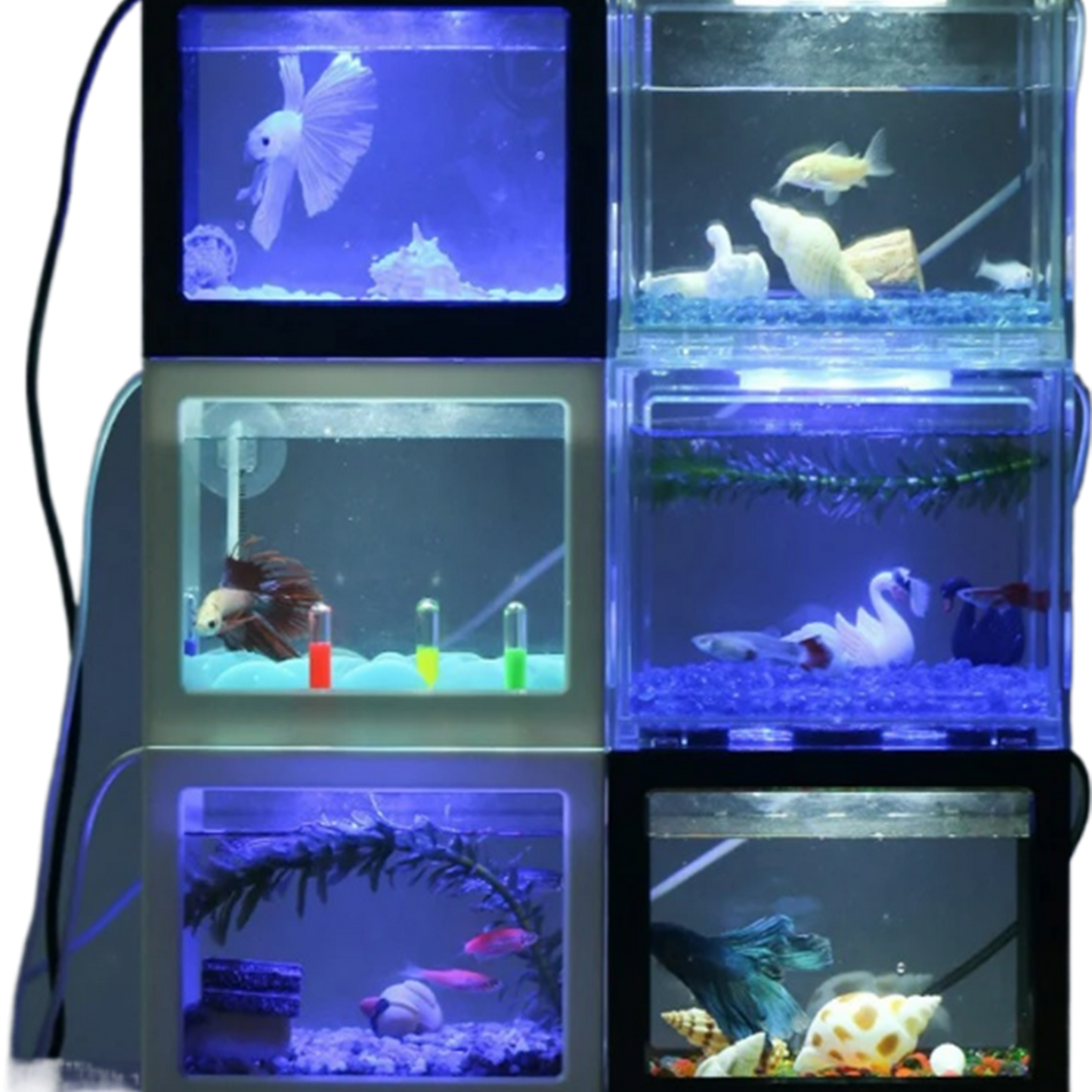 Stackable Space Saving Betta Fish Tank Aquarium