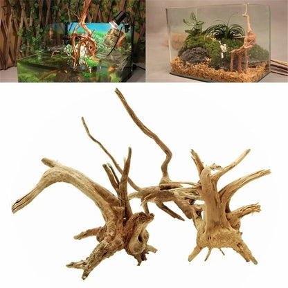 Natural Wooden Tree Driftwood Branch for Aquarium Rustic Fish Tank Ornament Decorations Fish Landscaping Tree Roots Supplies