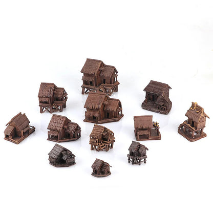 Retro Mini House Bungalow Resin Ornaments  Perfect for Aquariums, Bonsai, and Landscaping