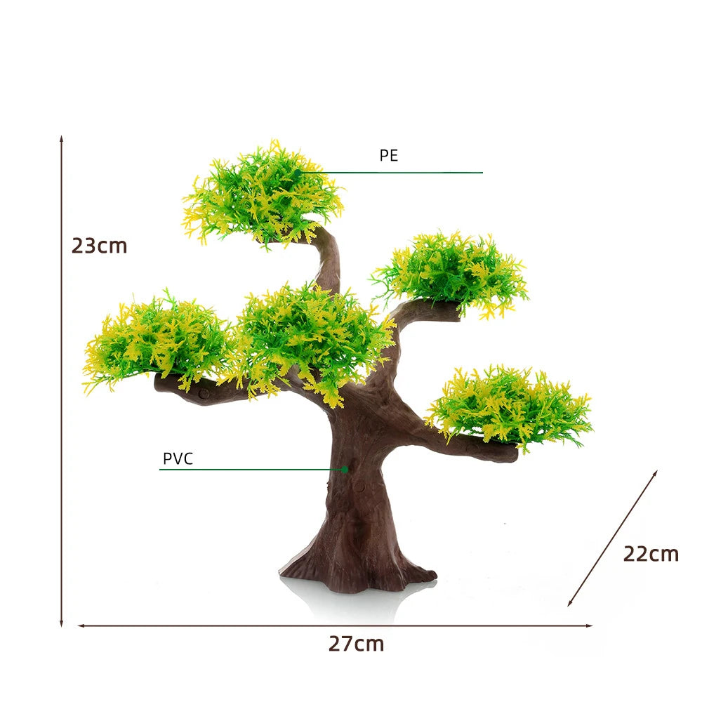 Simulation Moss Tree Plastic Fake Water Plant & Sunken Wood Aquarium Landscaping Decoration