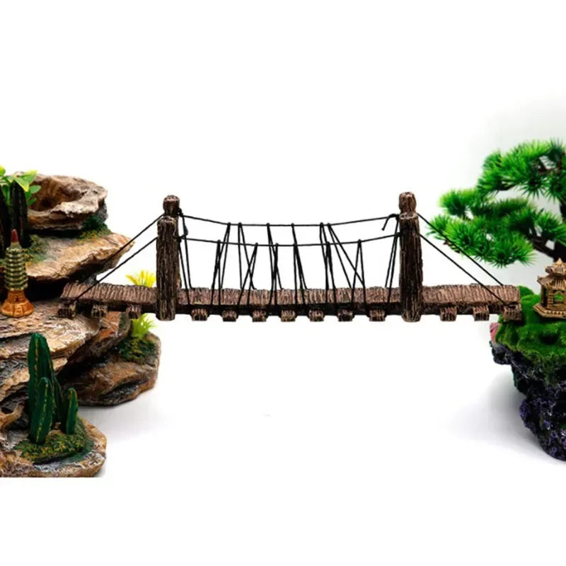 Resin Aquarium Bridge Decoration Natural Fish Tank Ornament & Hiding Cave Accessories