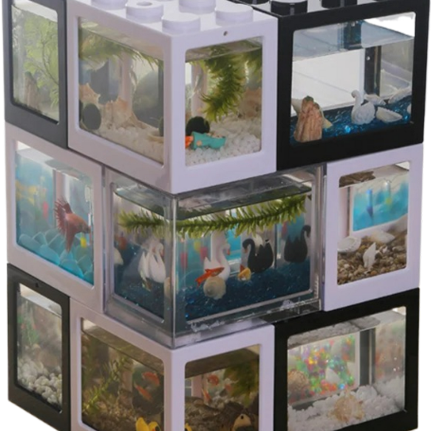 Stackable Space Saving Betta Fish Tank Aquarium