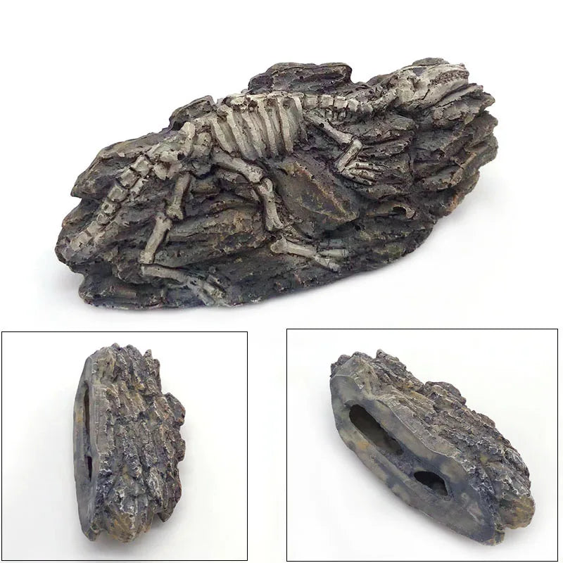 Simulated Resin Fossil Aquarium Decoration Unique Fish Tank Ornament Shrimps Small Fish Reptile Aquarium Shelter Landscape Decor