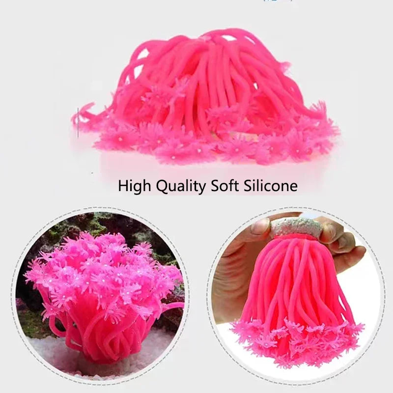 Artificial Coral Aquarium Fish Tank Decoration Soft Simulation Water Grass Ornament for Freshwater and Saltwater Tanks