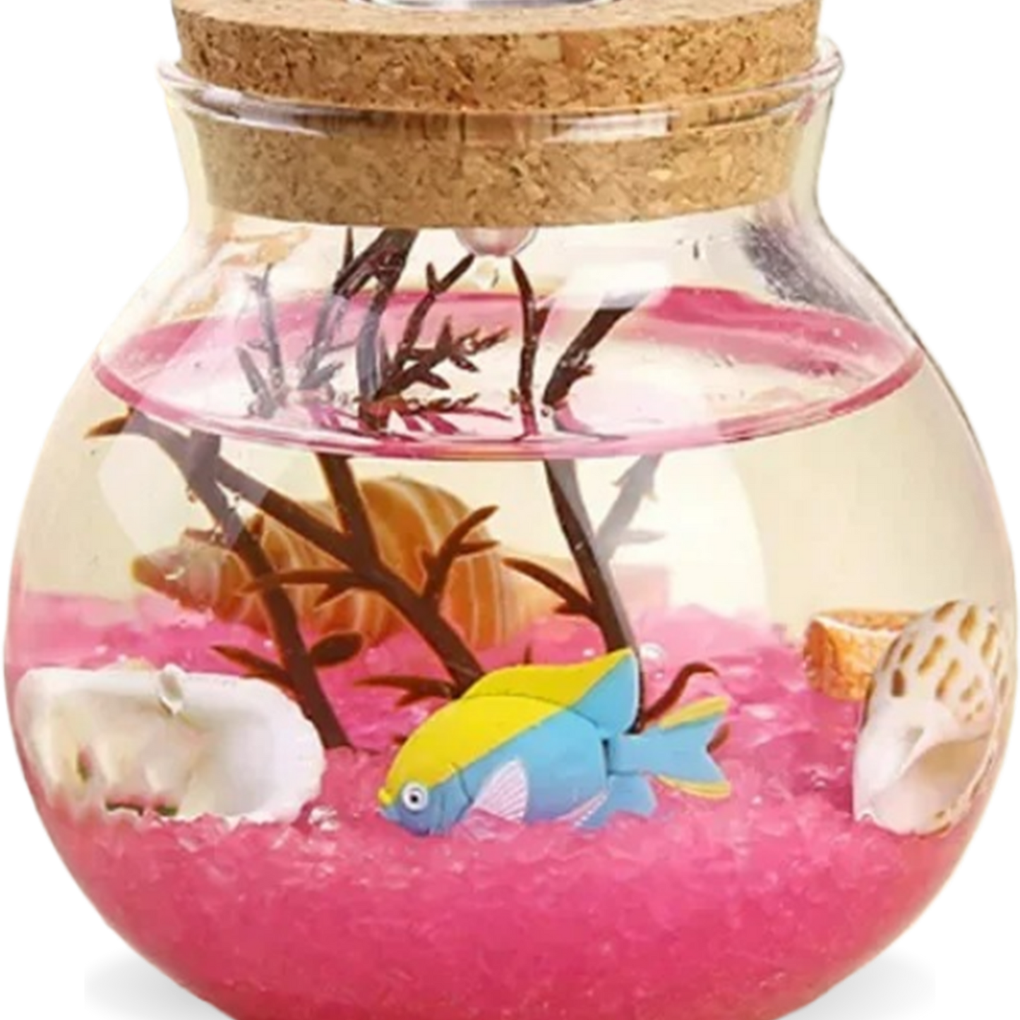 Novelty RGB LED Night Lamp Romantic Sea Fish in a Stone Ocean Bottle Night Lights for Children, Babies, and Christmas Bedroom Decorations.