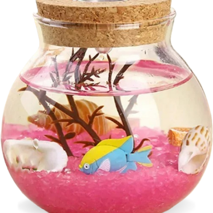 Novelty RGB LED Night Lamp Romantic Sea Fish in a Stone Ocean Bottle Night Lights for Children, Babies, and Christmas Bedroom Decorations.