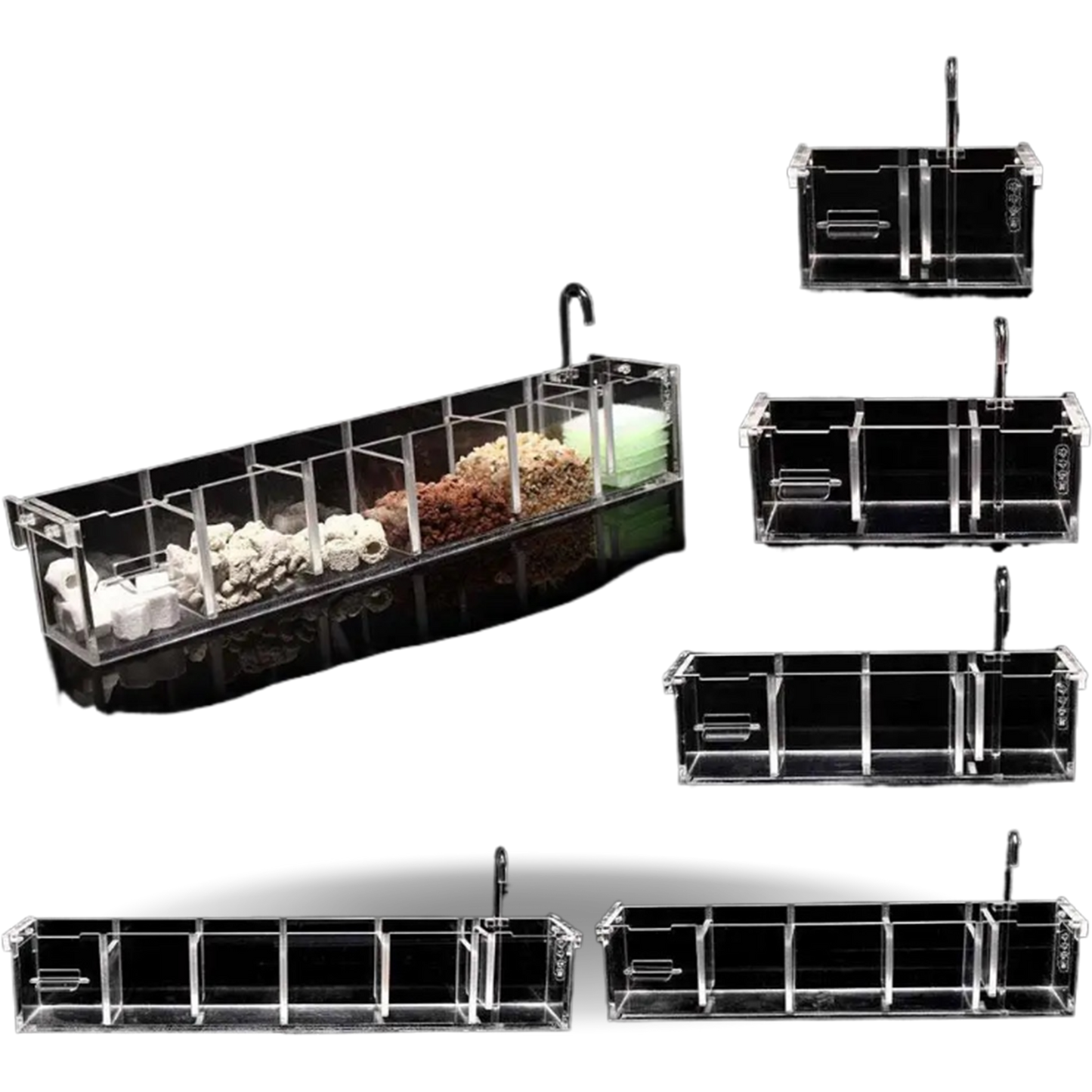 2-6 Grid Hang On Aquarium Pump Filter with Oxygen Box