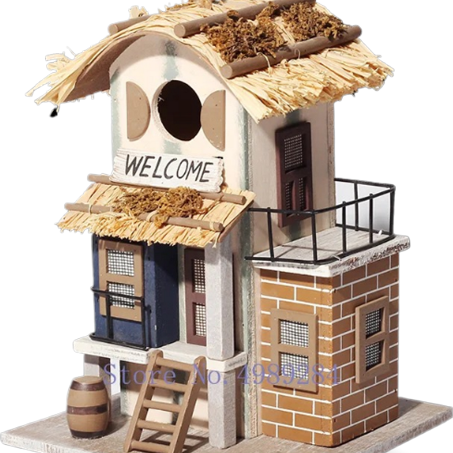 Hanging Modern Wooden Villa Birdhouse