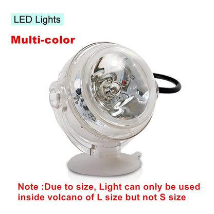 Aquarium Volcano Stone Bubble Decoration with LED Light  Eruption Ornament for Fish Tanks