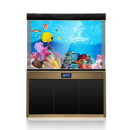 Double-Sided Aquarium Background Decoration Sticker Realistic 3D Aquascape Poster for Fish Tanks