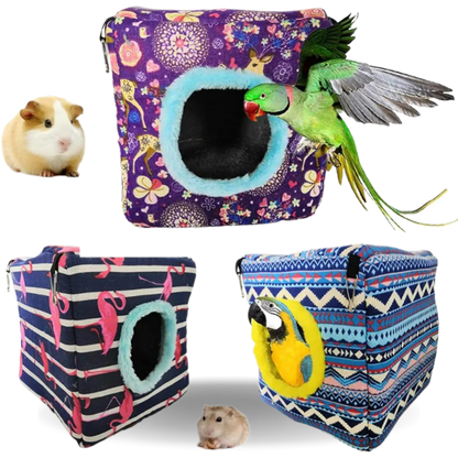 Cozy Plush Birdhouse for Parrots and Cockatiels