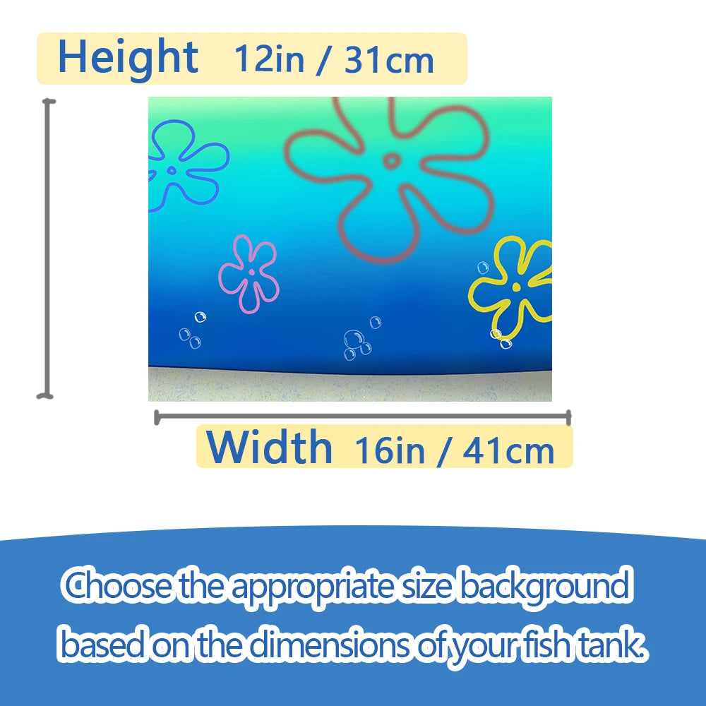 Cartoon Bob Underwater Aquarium Background Sticker HD PVC Fish Tank Backdrop