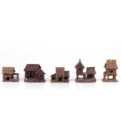 Retro Mini House Bungalow Resin Ornaments  Perfect for Aquariums, Bonsai, and Landscaping