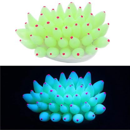 Silicone Artificial Coral Sea Anemone Aquarium Decoration Luminous Coral Flower for Fish Tanks