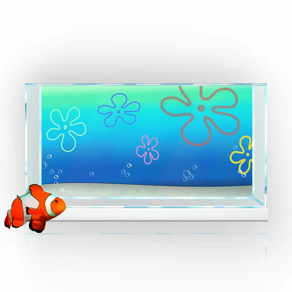 Cartoon Bob Underwater Aquarium Background Sticker HD PVC Fish Tank Backdrop