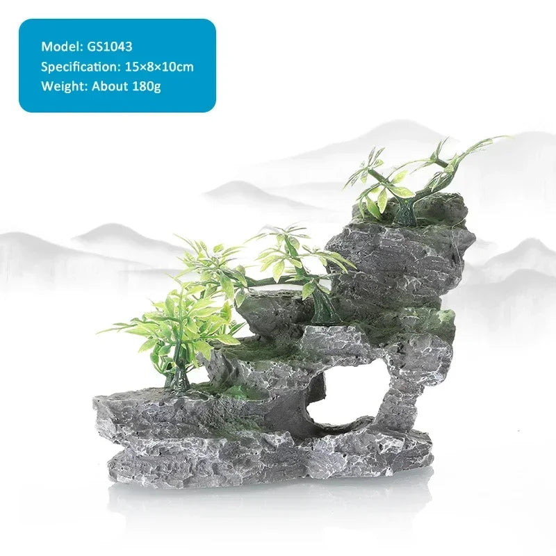 Resin Aquarium Landscape Rockery Decoration Natural Fish Tank Landscaping Ornament Aquariums Accessories