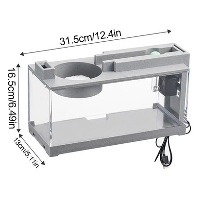 Compact Desktop Aquarium with Built In Oxygen Bar and USB Mute Filter