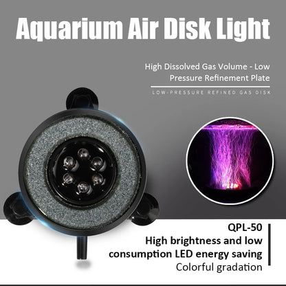 Colorful LED Bubble Lights Submersible Aquarium Air Stone for Aquascaping