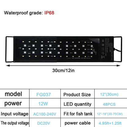 24/7 Full Spectrum Aquarium LED Light Plant Growth and Decorative Lighting