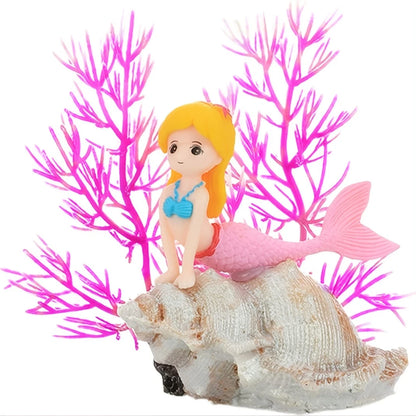 Enchanting Mermaid Coral Ornament Realistic Aquarium Decor for a Magical Underwater Scene