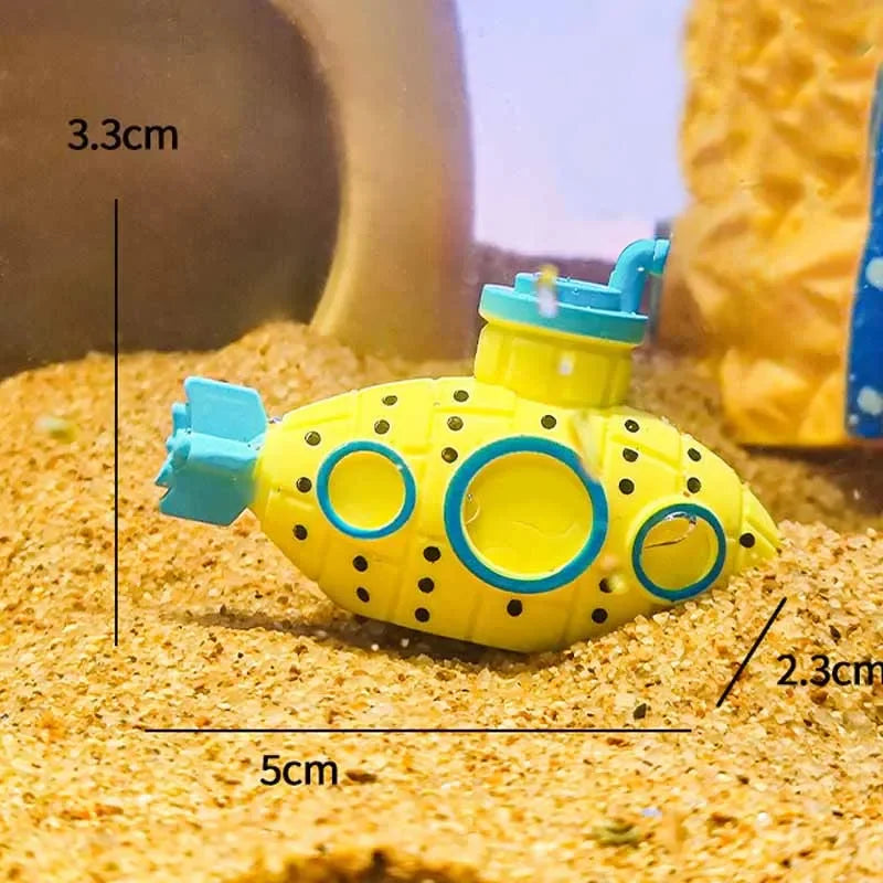 Resin Submarine Aquarium Ornament Fish Tank Decoration & Shrimp Shelter Cave