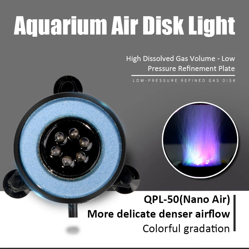 Colorful LED Bubble Lights Submersible Aquarium Air Stone for Aquascaping