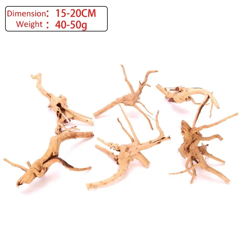 Natural Wooden Tree Driftwood Branch for Aquarium Rustic Fish Tank Ornament Decorations Fish Landscaping Tree Roots Supplies