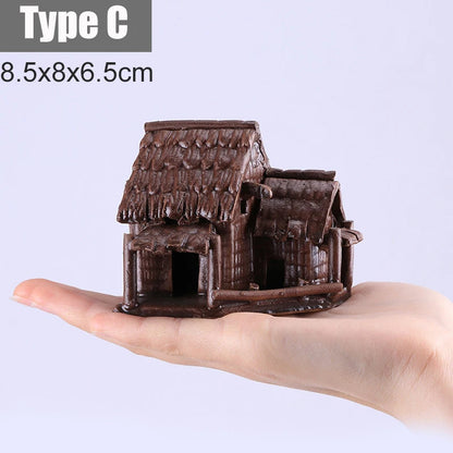 Retro Mini Chinese Bungalow Resin Ornament Aquarium Fish Tank Landscaping Decoration