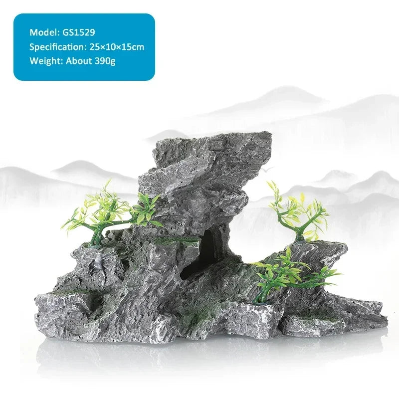 Resin Aquarium Landscape Rockery Decoration Natural Fish Tank Landscaping Ornament Aquariums Accessories