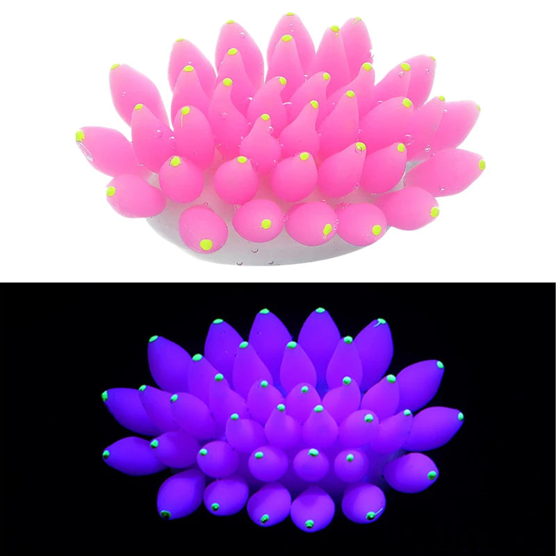 Silicone Artificial Coral Sea Anemone Aquarium Decoration Luminous Coral Flower for Fish Tanks