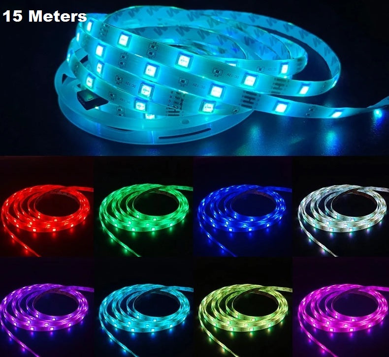 5 to 30M Length Waterproof LED Strip Lights with Bluetooth Control