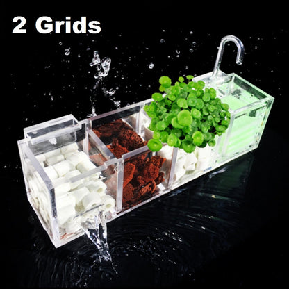 2-6 Grid Hanging Aquarium Pump Filter with Oxygen Box