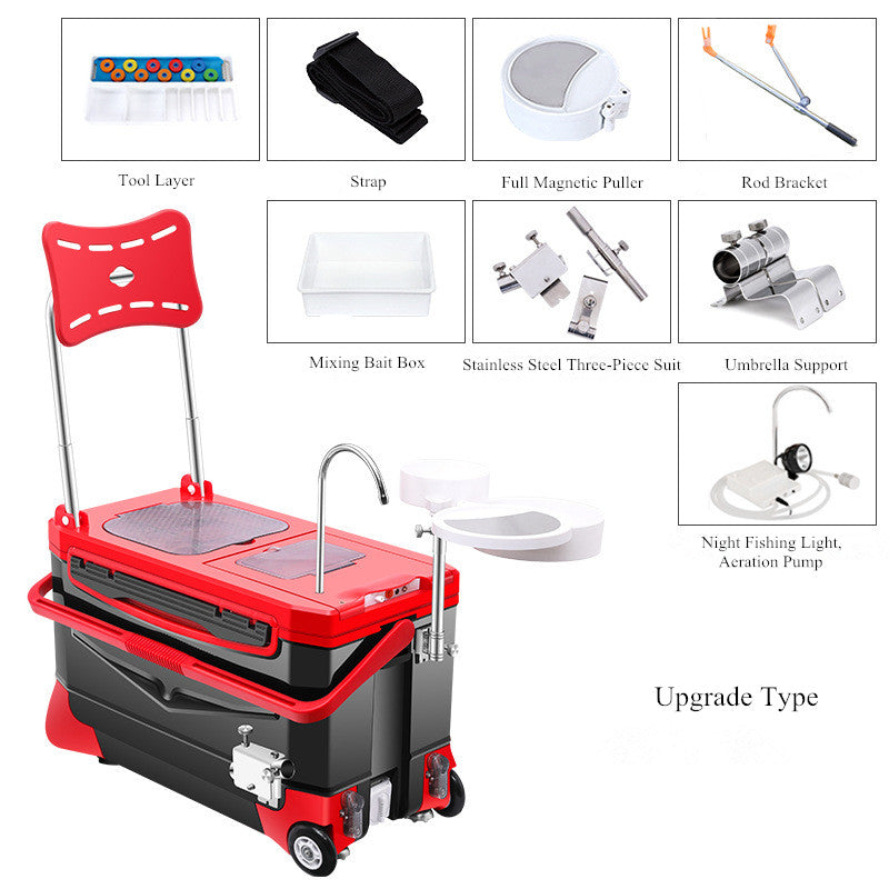 Fishing Tackle Box no Need to Install Ultra-Light Fishing Box  Multi-Function Fishing Box can sit on Fishing Tackle and Equipment Red