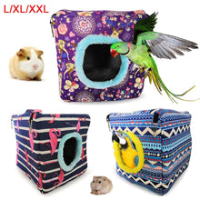Load image into Gallery viewer, Creative Plush Warm Parrot Cockatiel Birdhouse Cage Box Nest
