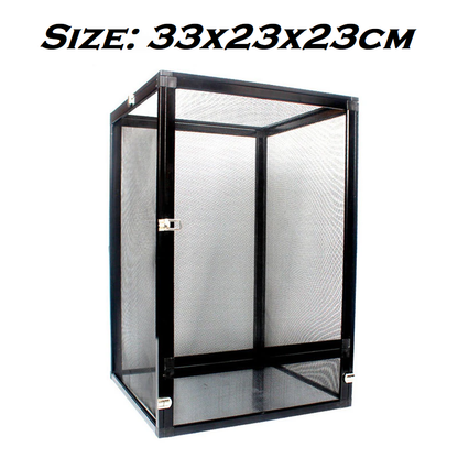 Aluminum Reptile Habitat Enclosure Cage Terrarium for Snakes, Lizards, and Spiders