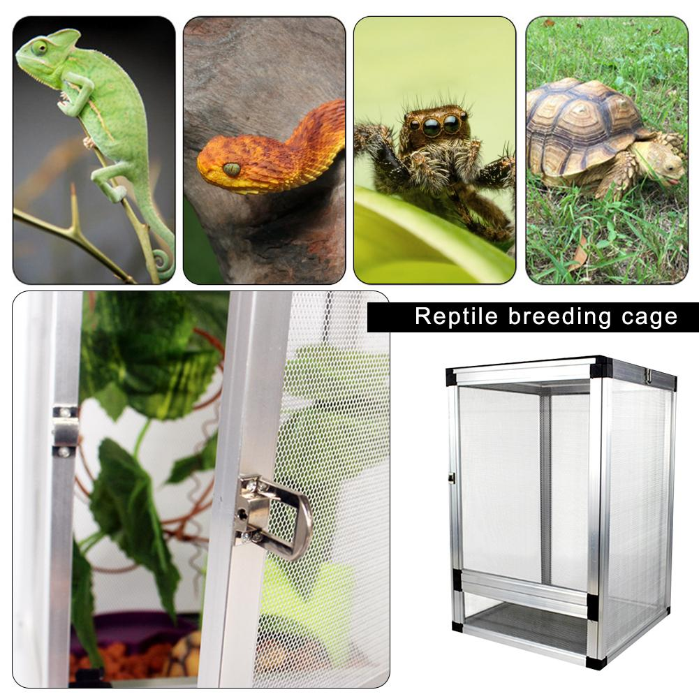 Aluminum Reptile Habitat Enclosure Cage Terrarium for Snakes, Lizards, and Spiders