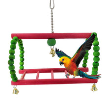 Load image into Gallery viewer, Parrot Cockatiel Pet Bird Hanging Swing Bell Ladder Toy
