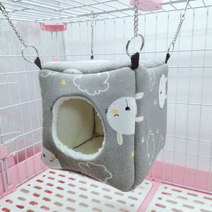 Hanging Pet Birdhouse Plush Box Nest Cage Hammock