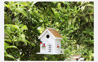 Wooden Birdhouse  Hanging Pole-Mounted Shelter for Birds