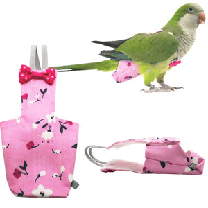 Parrot Cockatiel Birds Pet Cute Pink Diaper Suit Clothes