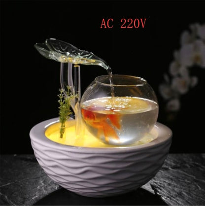 Elegant 2 in 1 Tabletop Humidifier and Fish Bowl with LED Light