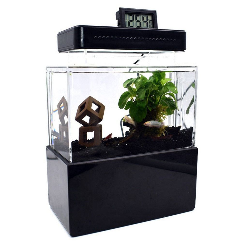 Compact Mini Aquarium Fish Tank Set for Desktop & Office Spaces