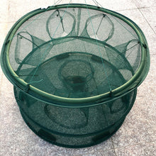 Load image into Gallery viewer, 7 Holes Mesh Automatic Folding Round Fish Trap Net for Crab Shrimp Minnow Fish
