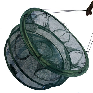 7 Holes Mesh Automatic Folding Round Fish Trap Net for Crab Shrimp Minnow Fish