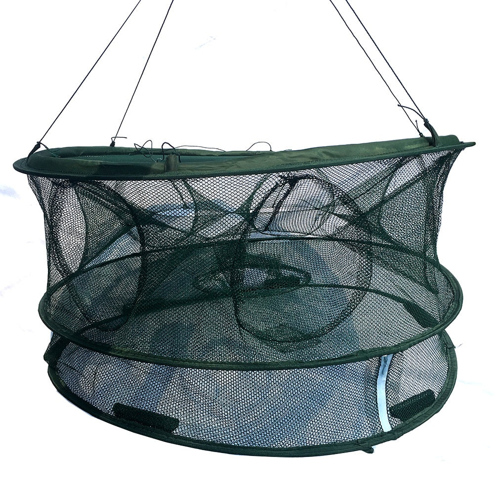 7 Mesh Holes Automatic Folding Round Fishing Trap Net for Catching Crabs, Shrimp, Minnows, and Other Small Fish