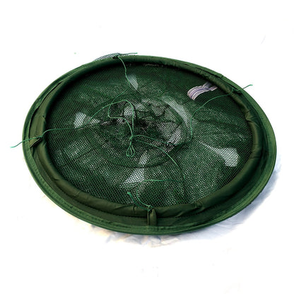 7 Mesh Holes Automatic Folding Round Fishing Trap Net for Catching Crabs, Shrimp, Minnows, and Other Small Fish